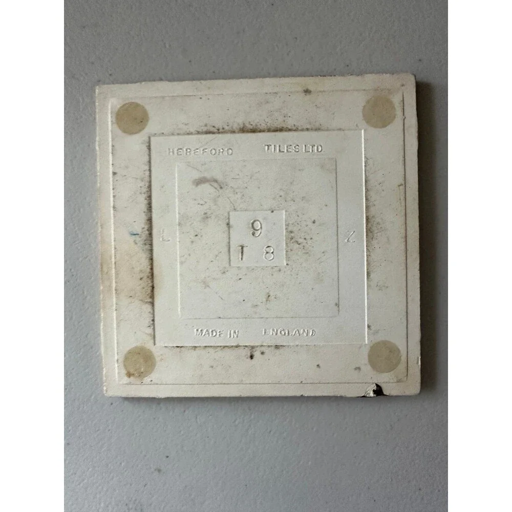 Hereford Tiles England Abstract Eclectic Crackle Glazed Ceramic Tile Trivet